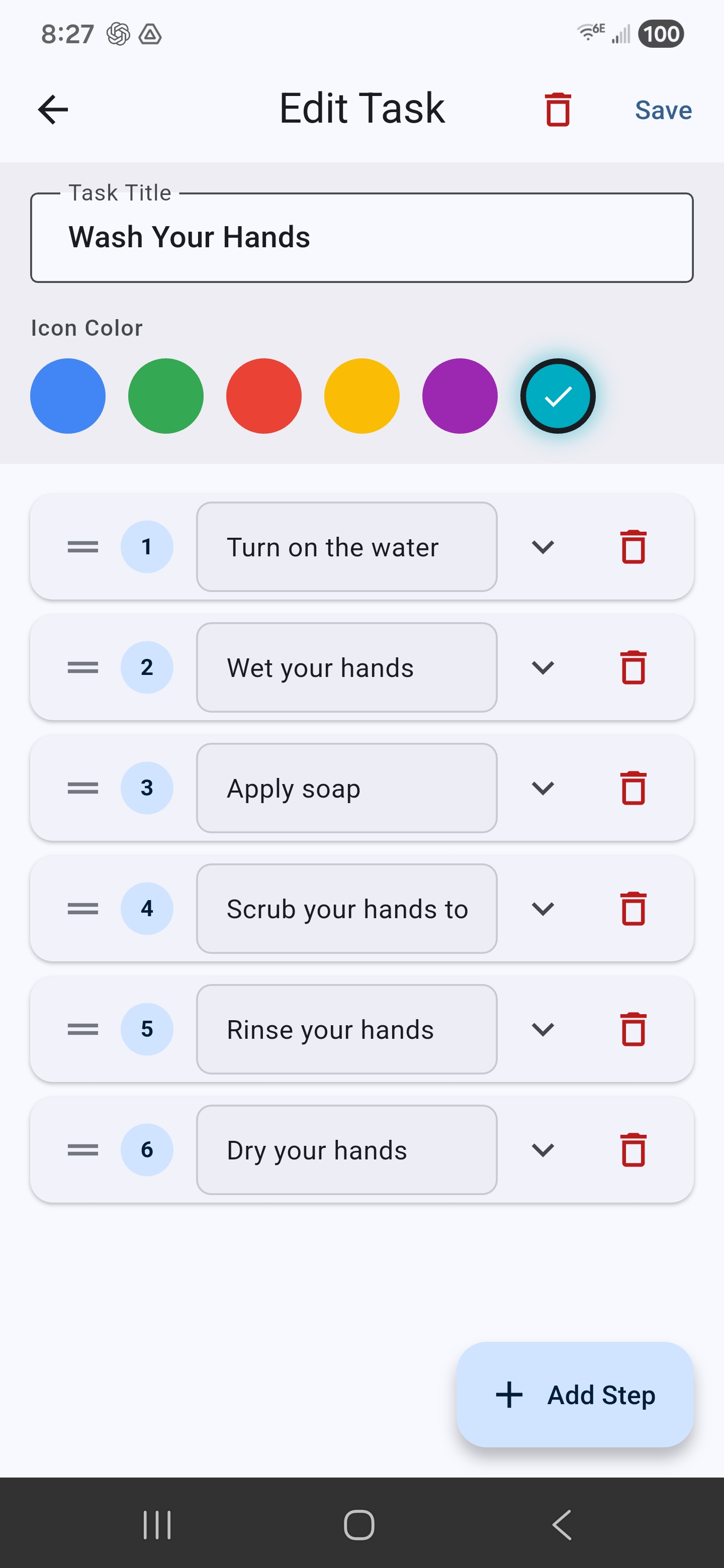 Task Breakdown Task Editor