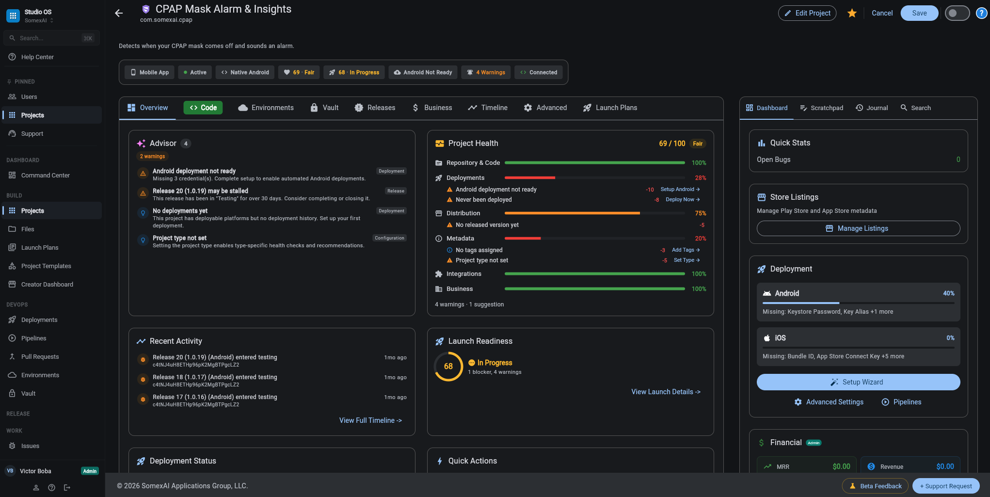 SomexAI Studio OS screenshot