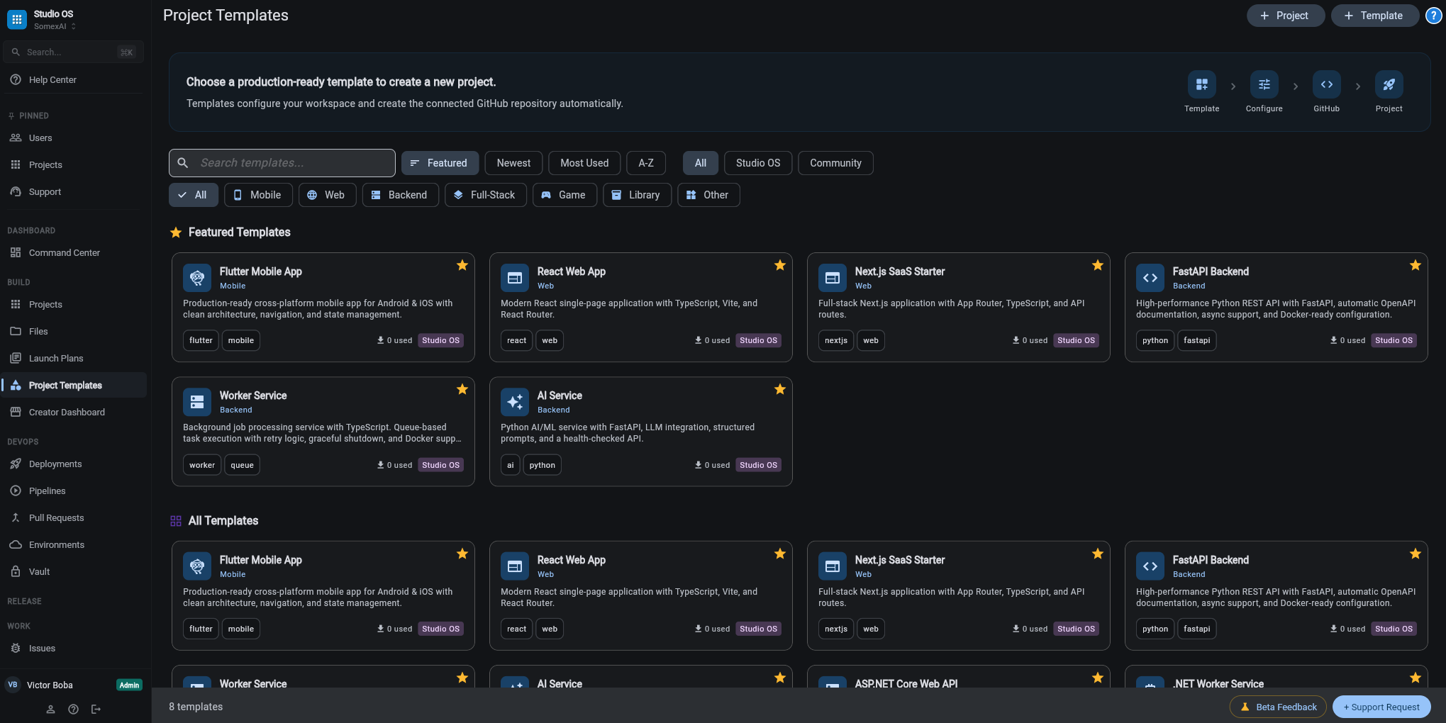 SomexAI Studio OS screenshot