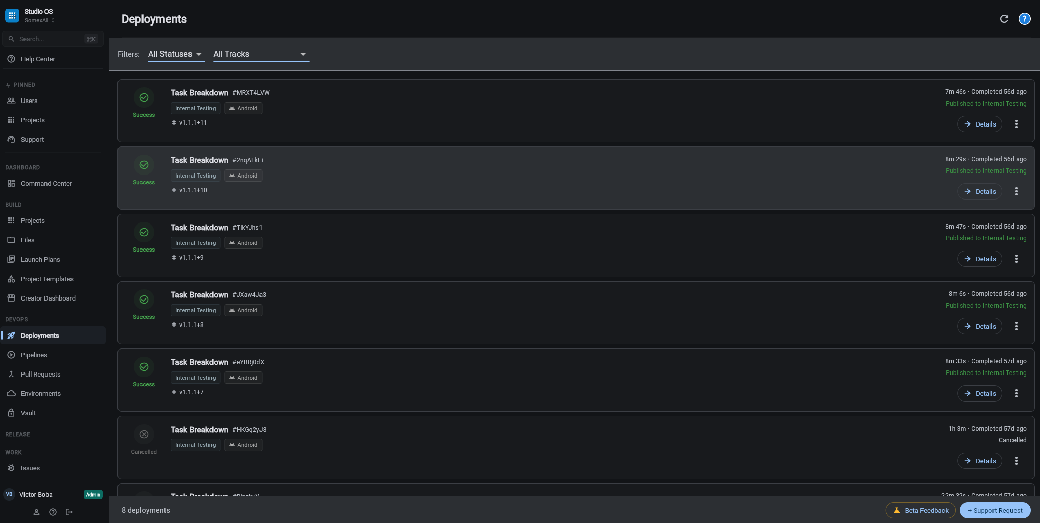 SomexAI Studio OS screenshot