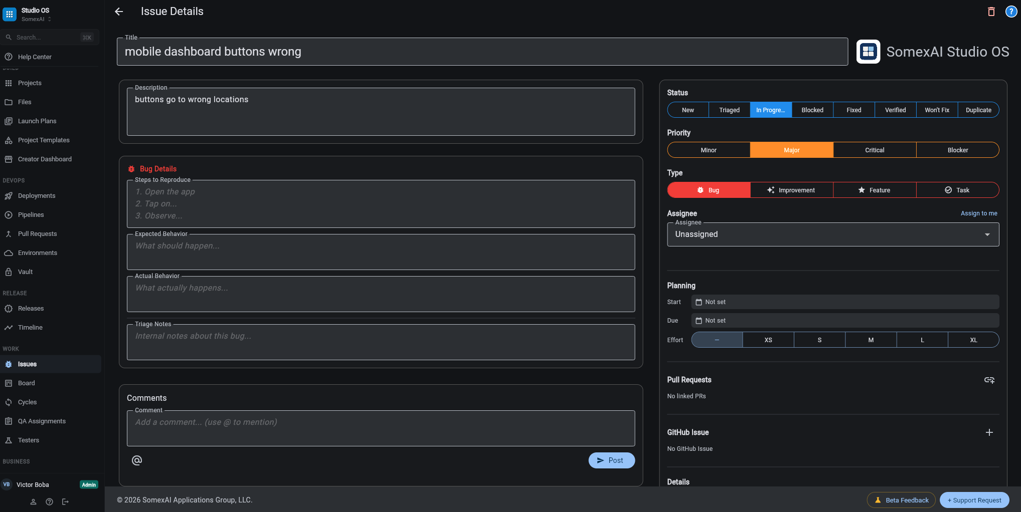 SomexAI Studio OS screenshot