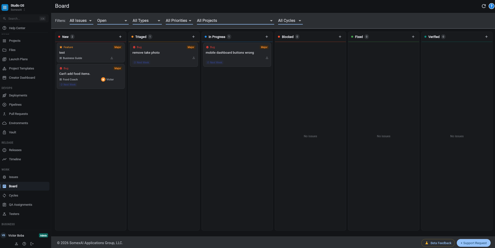 SomexAI Studio OS screenshot