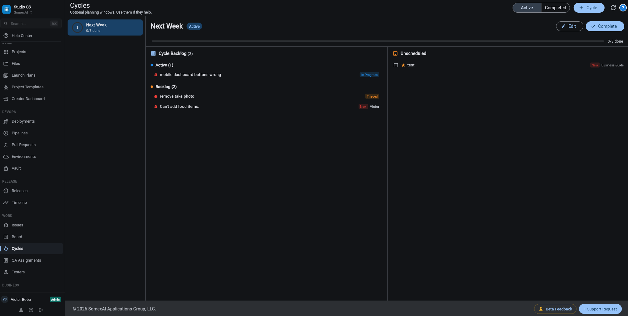 SomexAI Studio OS screenshot
