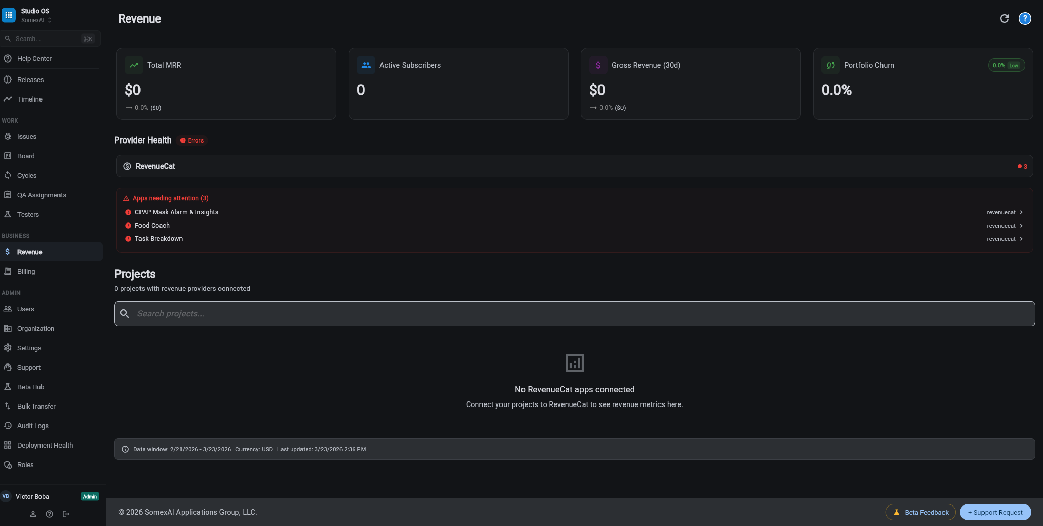 SomexAI Studio OS screenshot