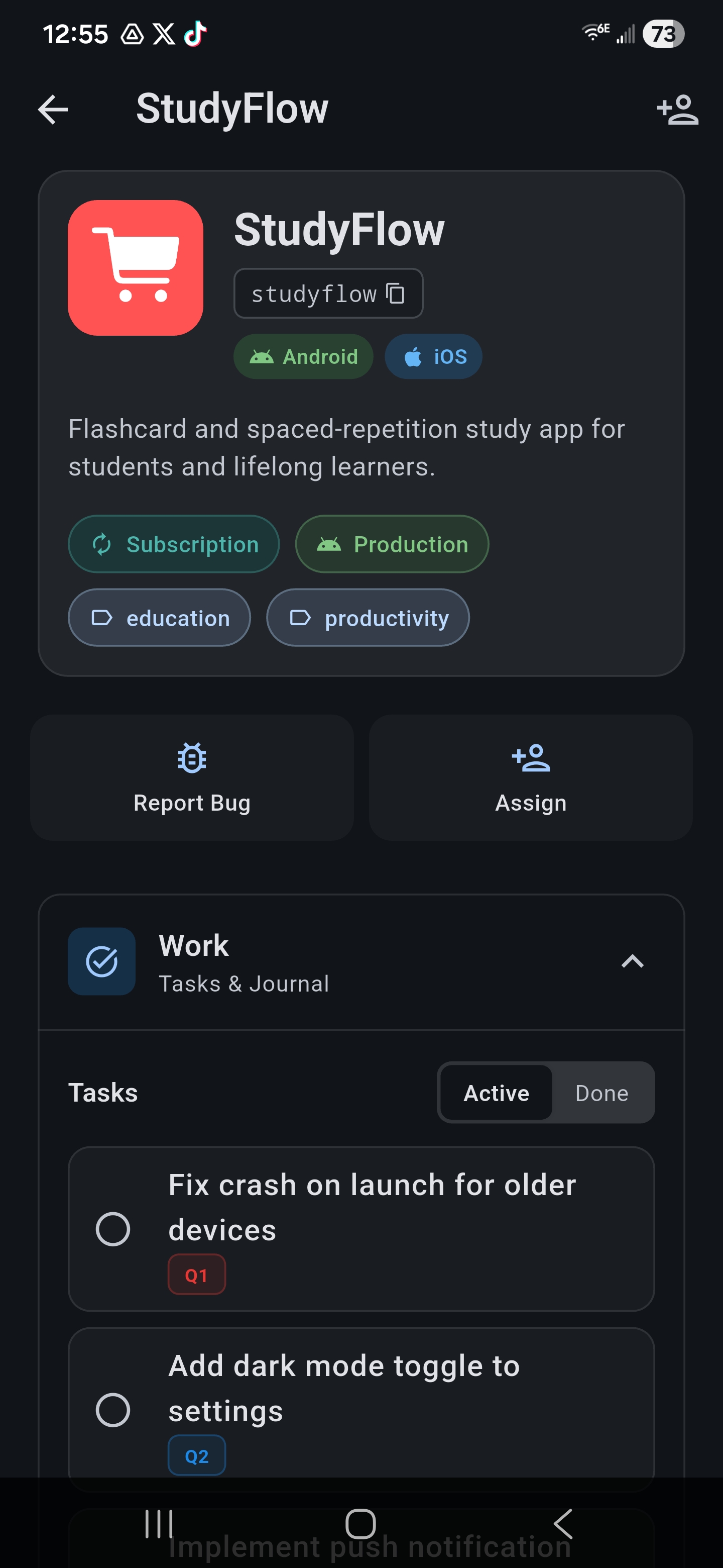 Studio OS Android screenshot