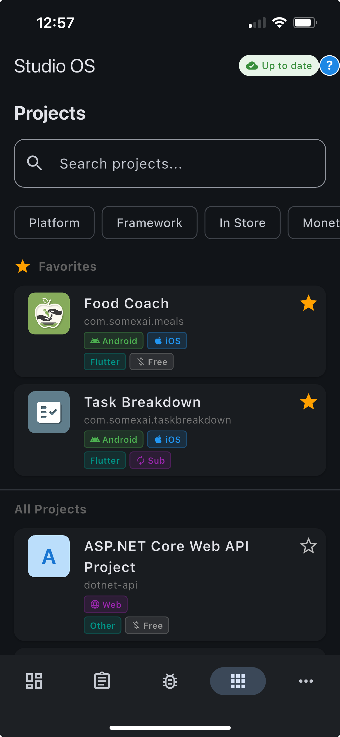 Studio OS iPhone screenshot